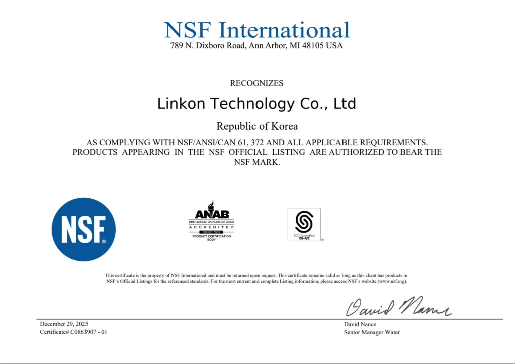 nsf61&372 certificate(company)